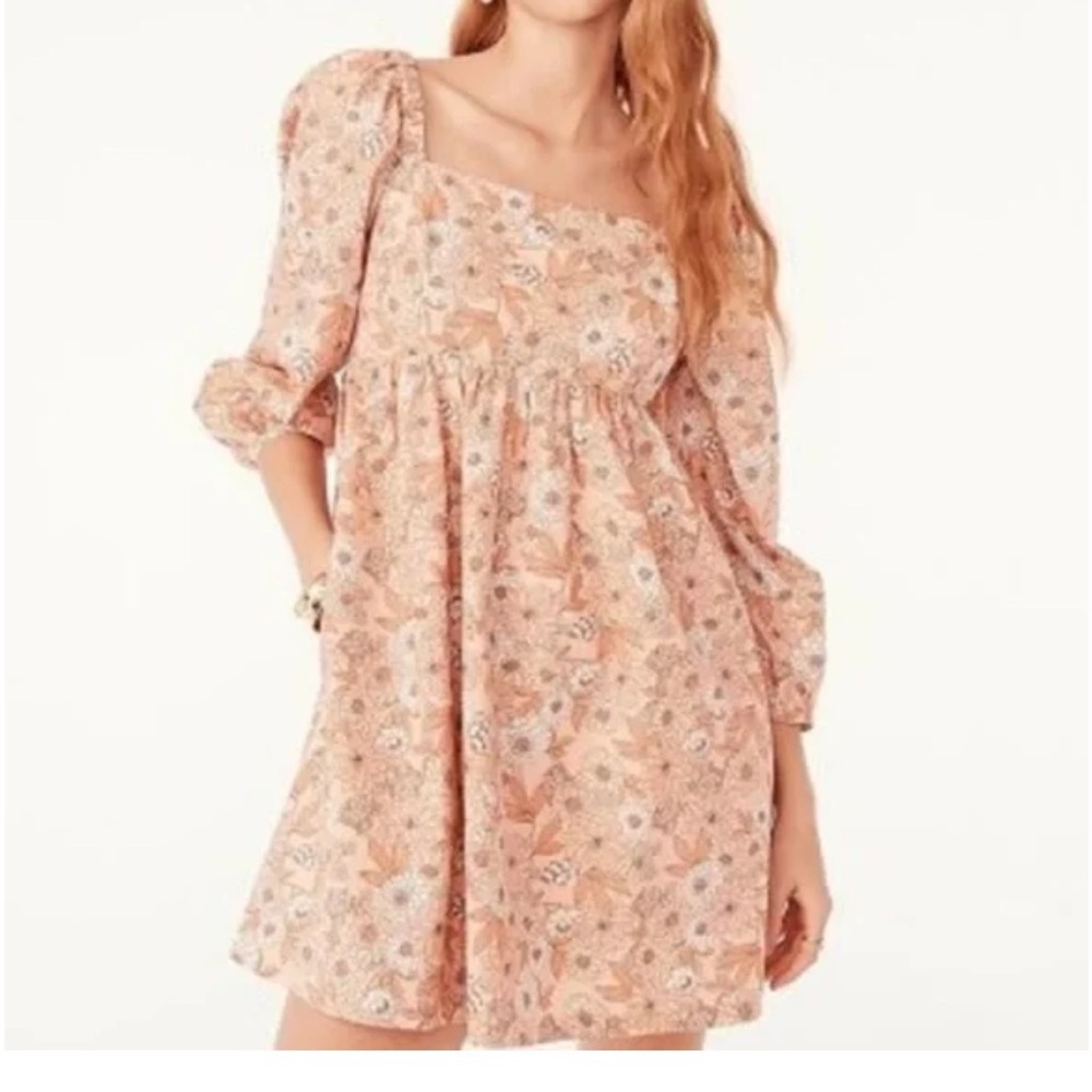 J. Crew Square Neck Cotton Poplin Mini Dress in a zinnia floral pattern Size Med
